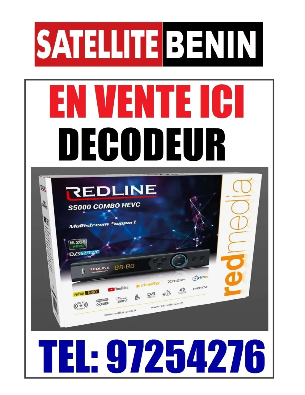 VENTE ET INSTALLATION DES DECODEURS TNT BENIN 
